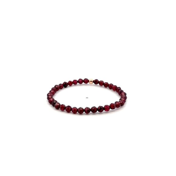 Natural Garnet Gemstone Mini 3mm 18K Rose Gold Charm Bead January Birthstone - Picture 4 of 5